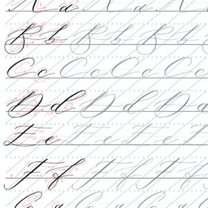 Alphabet de calligraphie moderne - Feuille de travail imprimable A4