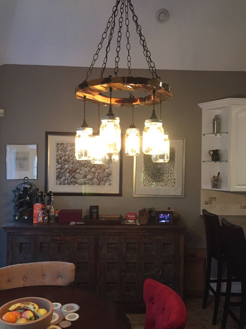 Rustic Chandelier Reclaimed Wood Etsy Canada