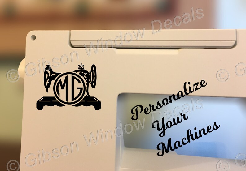 Sewing Machine Monogram Decal Personalized Set of 2 Etsy