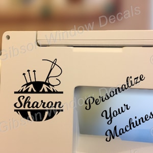 Split Name Pin Cushion Decal- Personalized, Set of 2, Sewing Machine Decal,Sticker, Vinyl, Window Decal, Decal,Quilt, Quilting, Sewing