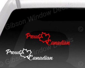 Proud Canadian w Leaf, Vinyl, Window Decal, Decal, Laptop
