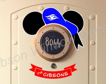 Stateroom Porthole Door Mickey Head w Donald Hat, Disney Inspired, Cruise Ship Door Magnets, Disney Cruise, Mickey, Minnie