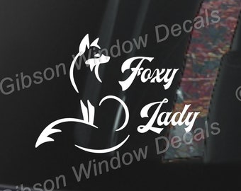 Foxy Lady, Car Window Decal,Sticker, Vinyl, Window Decal, Decal, Laptop