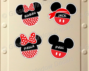 Mickey Minnie  Traditional Door Magnets, Personalize, Disney Cruise, Mickey, Magnet, Vinyl, Minnie