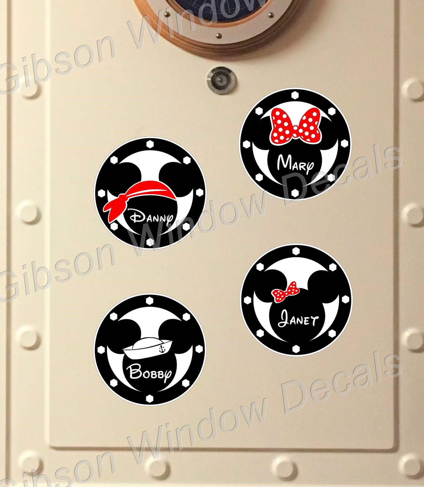 Mickey Minnie Family in Porthole Door Magnets Disney | Etsy
