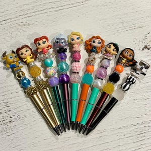 Bolígrafos con puerta La Bella y la Bestia, Princesas Disney, La Guerra de las Galaxias, Úrsula