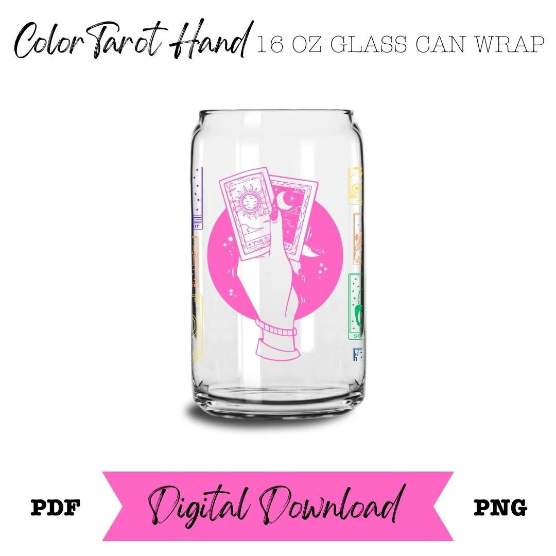 Colorful Tarot Hand PNG Pattern Sublimation Cup Wrap Clipart DTF Print ...