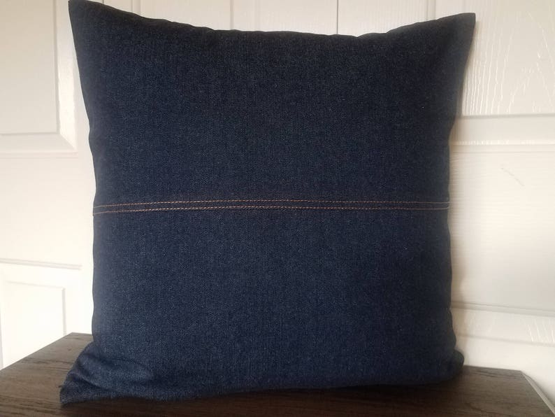 Patchwork Denim pillow coverDenim beddingDenim pillows Navy Etsy