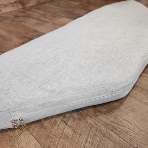Custom Trapezoid Window Seat Cushion Cover: Denim or Upholstery Fabric
