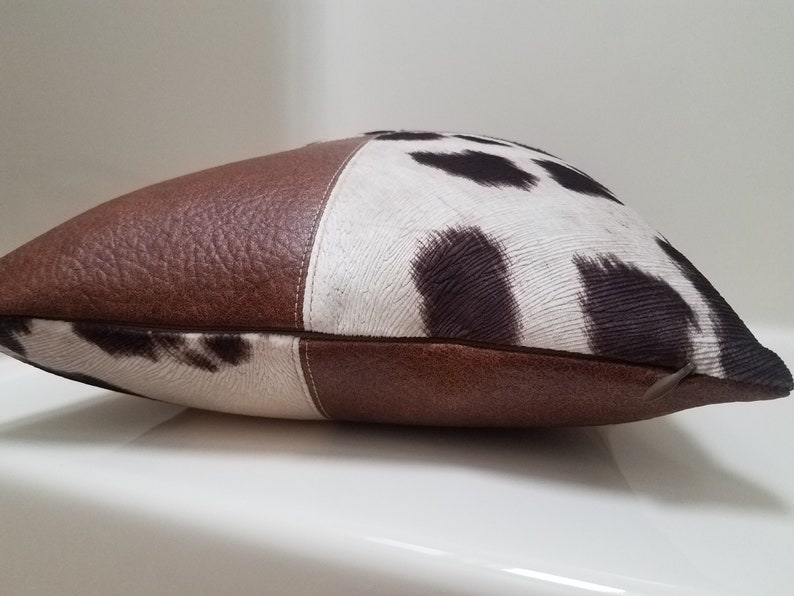 Cowhide Patchwork Pillow Cover Double Sided Cowhide Pillow Etsy
