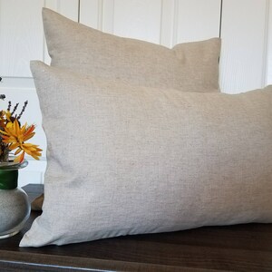 Solid Linen Throw Pillow Cover: Natural Color, Decorative Pillowcase