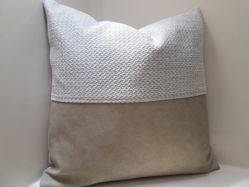 ANY COLOR Faux Leather Pillow Cover Mudcloth Pillow Cover Etsy