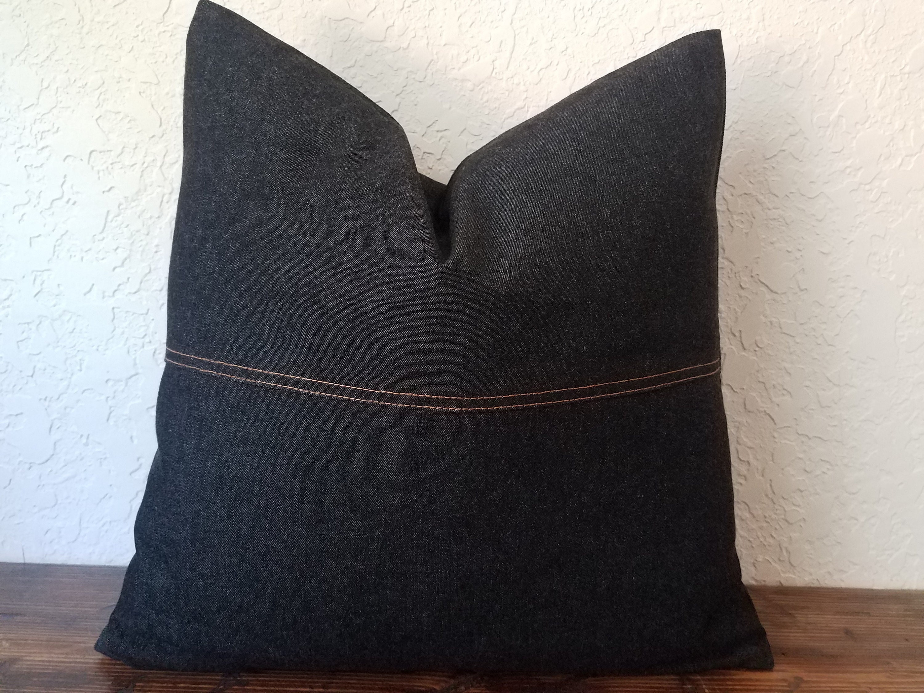denim pillow cover