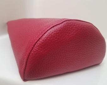 Semi Round Faux Leather Bolster Pillow Cover: Lumbar & Neck Support