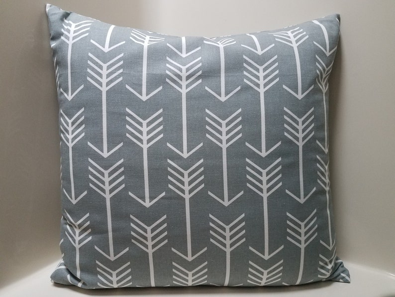 Gray Geometric Pillow Cover. Gray Arrow Pillow Covers. Cotton Etsy