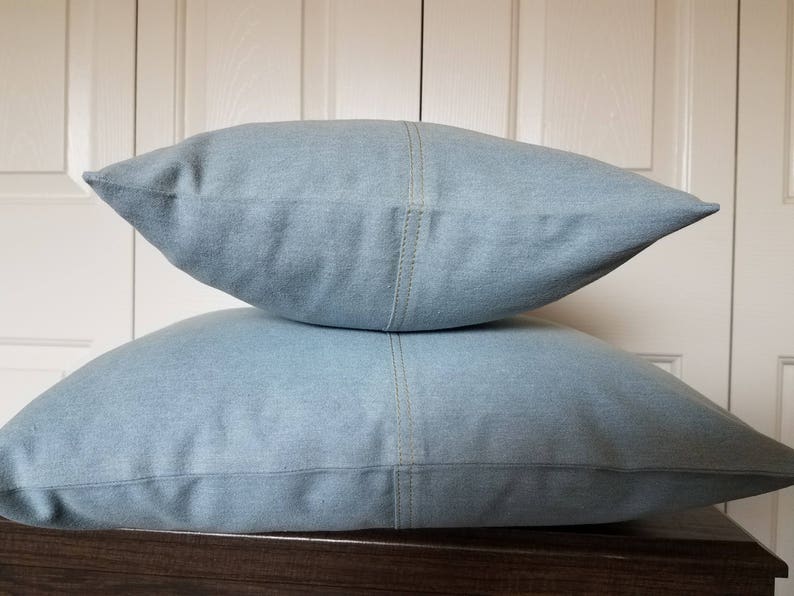 Denim Pillow Covers Denim Pillows Blue Denim Pillow Denim Etsy
