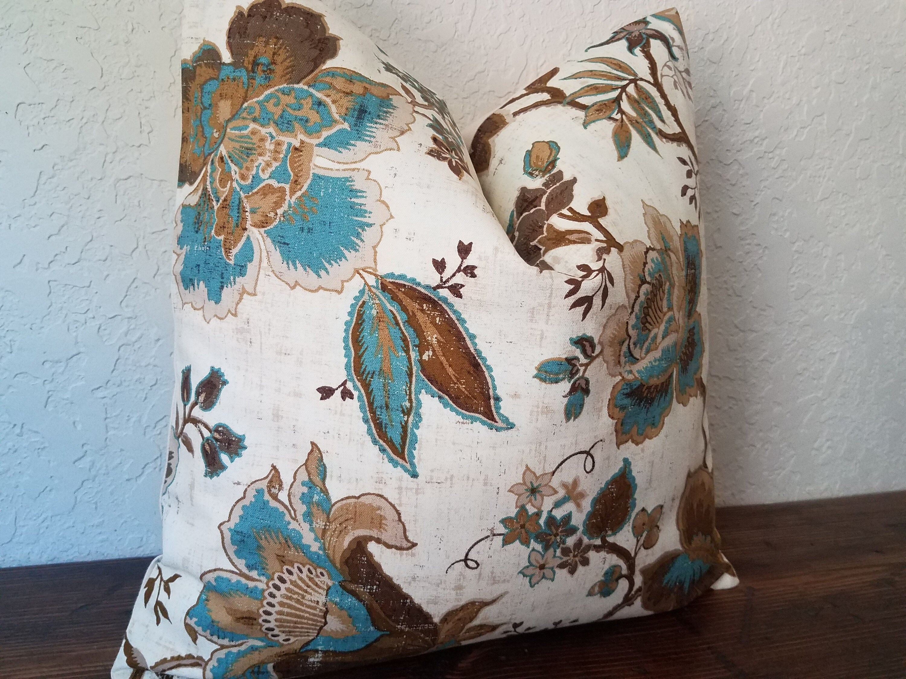 Floral Pillow Covers Pillow Cover Custom Size Pillows Brown Etsy