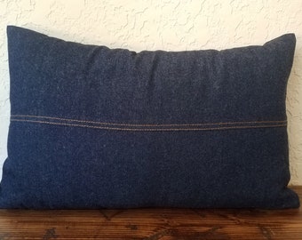 Patchwork Navy Blue Denim Pillow Cover