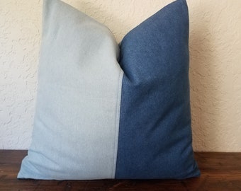 Blue Denim Pillow Cover: Modern Home Decor
