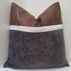 Color Block Pillow Cover VARIETY COLOR Faux Leather Pillow Cover, Stylish Pillow Cover, Tribal Pillow, Decorative Pillows, Cushion Covers