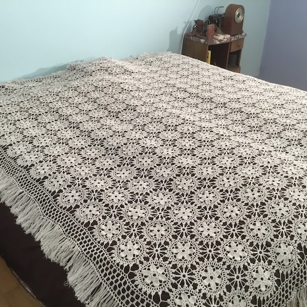 bedspread Antique hand crocheted bedspread French antique linen and lace