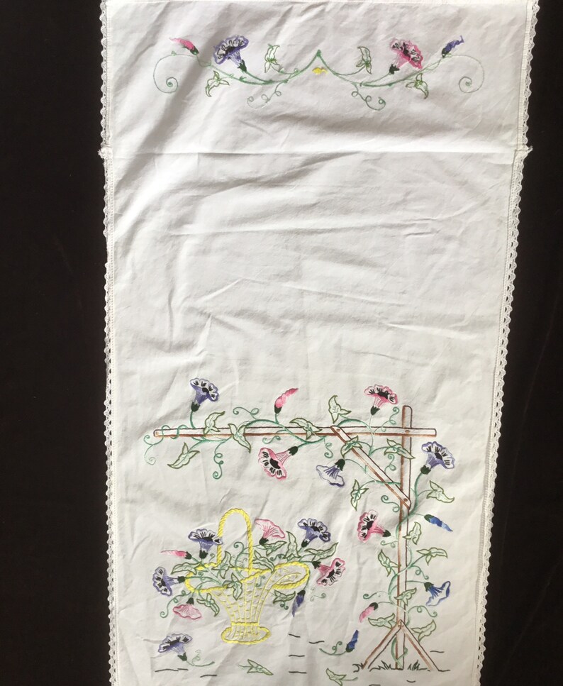 Curtain Antique handembroidered kitchen Curtain French antique linen and lace