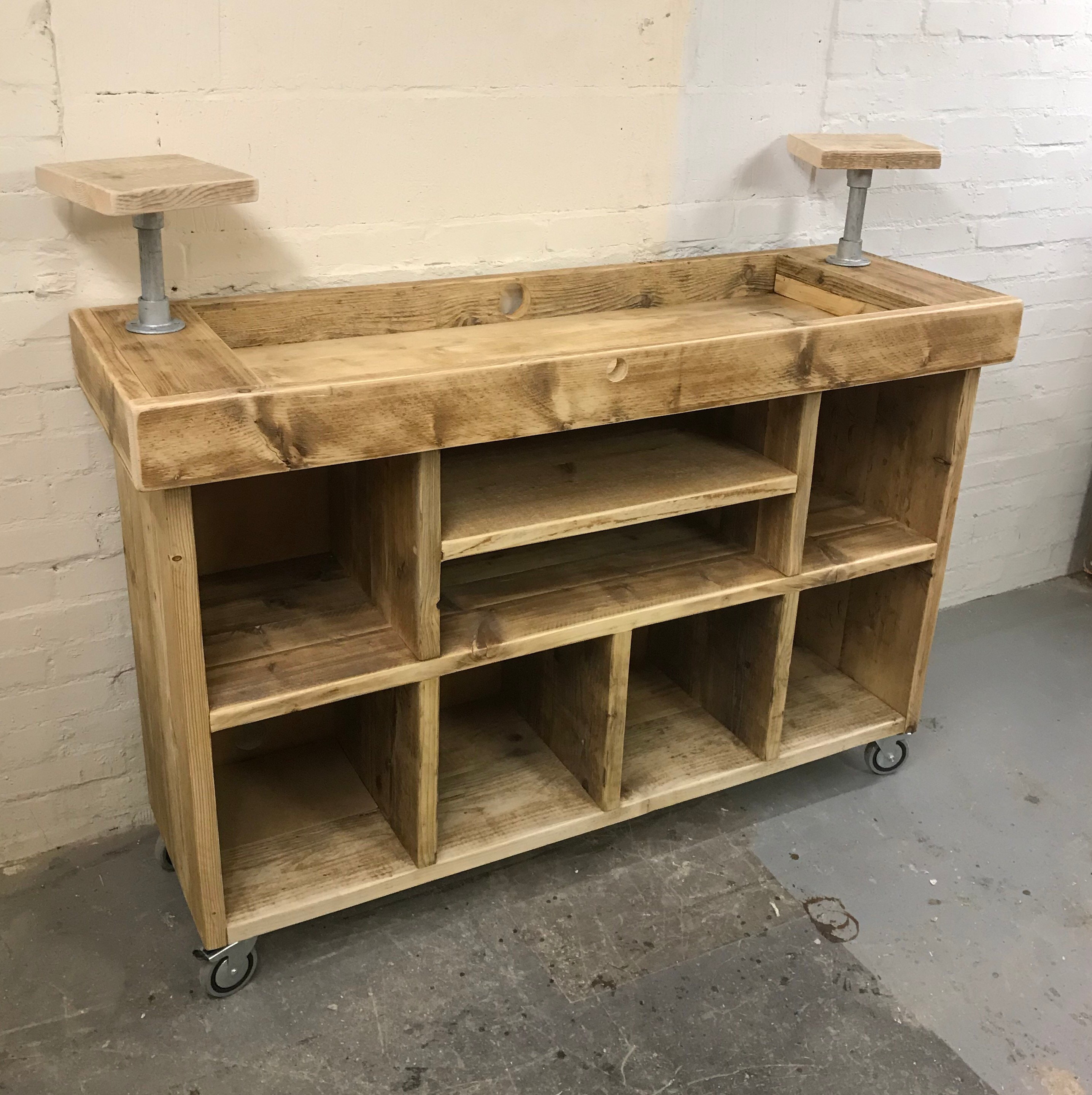 Industrial DJ Deck Stand Vinyl Record Storage Unit On Wheels Etsy UK