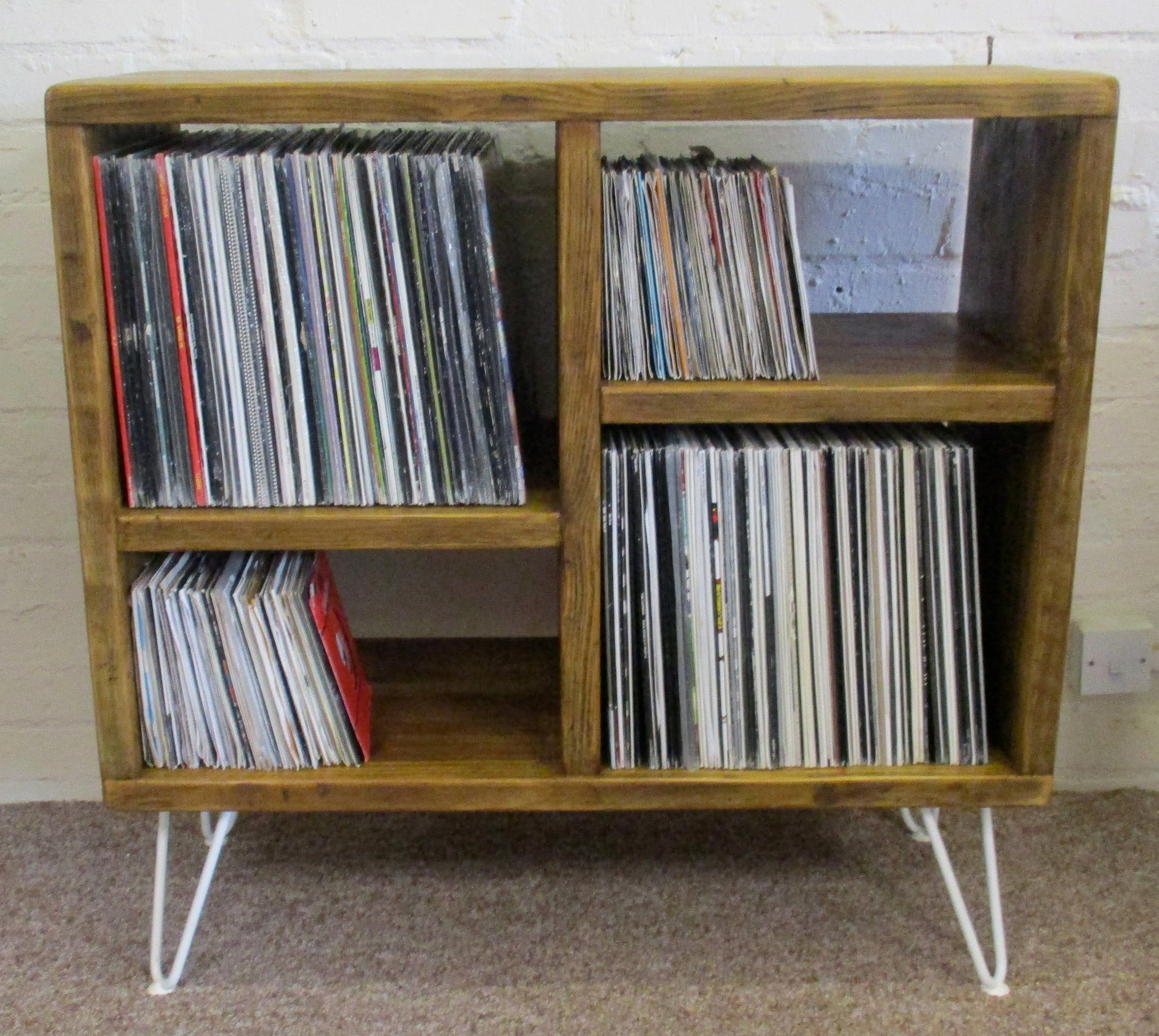 Rustic Vinyl Record Storage Unit From Reclaimed Scaffold Etsy UK