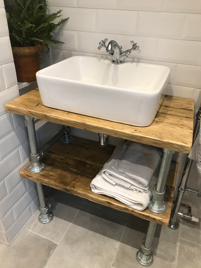 Rustic Industrial Sink Vanity Unit Constructed From Reclaimed Etsy UK