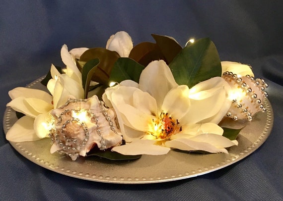 Affordable Silver White Beach Wedding Centerpiece With Open Etsy