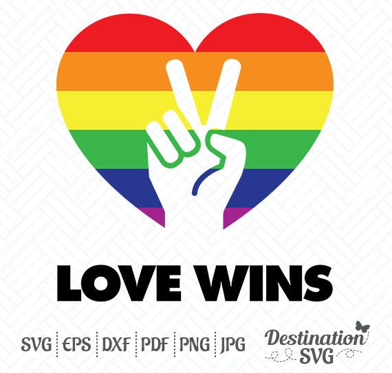 Download Love Wins SVG Files Gay Pride Cutting Files Gay Heart | Etsy