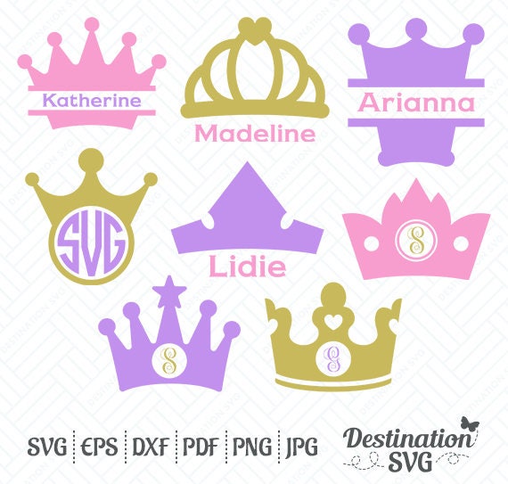 Download Crowns SVG Files Crowns Monogram Cutting Files Princess | Etsy