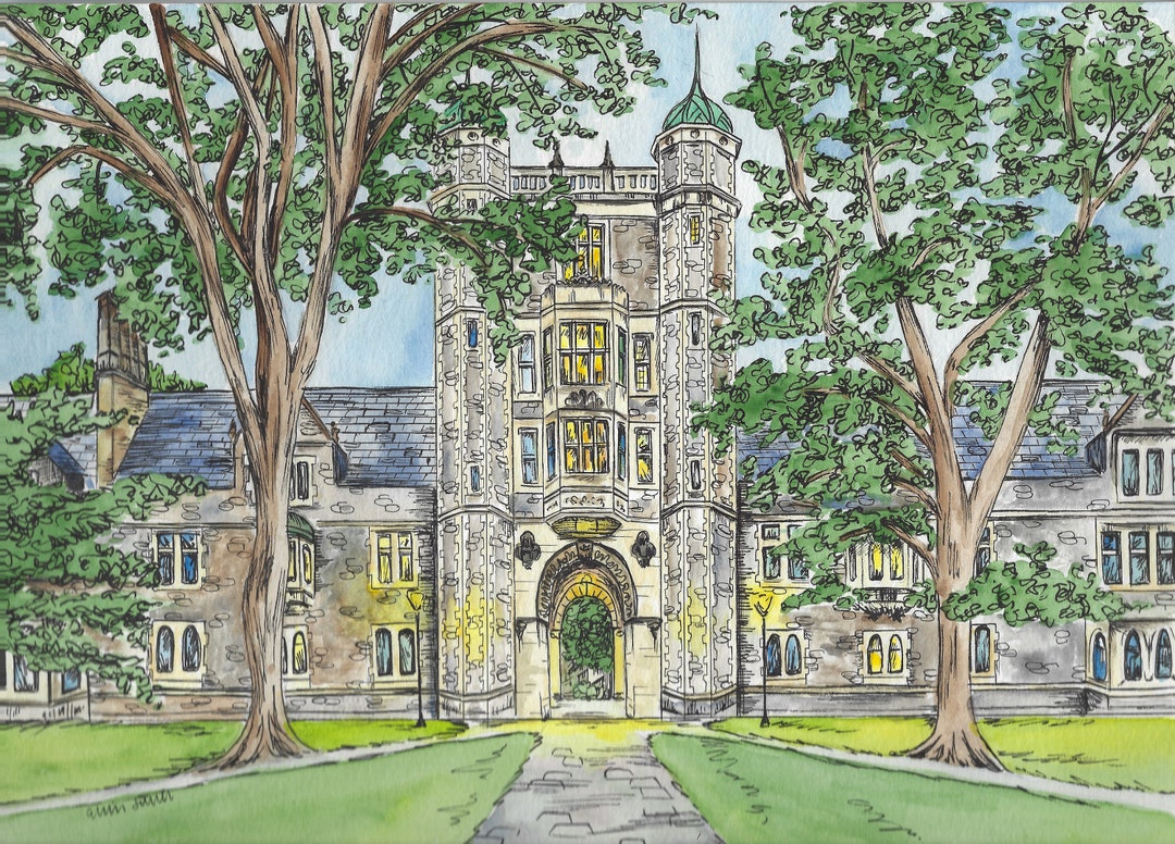 Michigan Law School Watercolor Print - Etsy