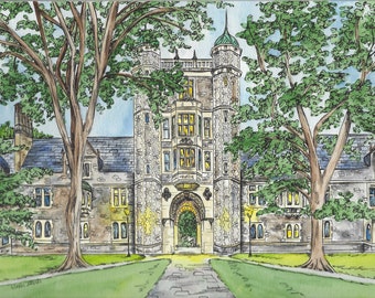 Michigan Law School Watercolor Print