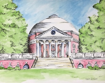 University of Virginia - UVA Watercolor Print