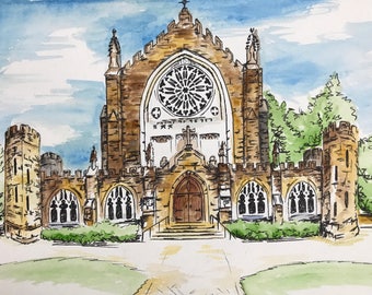 Sewanee Chapel Watercolor Print