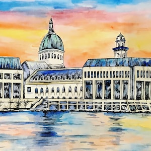 Naval Academy Watercolor Print