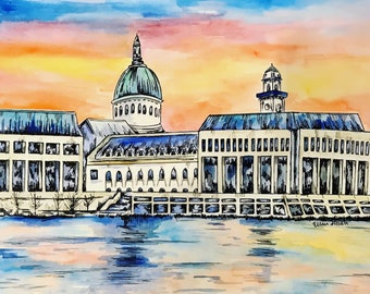 Naval Academy Watercolor Print