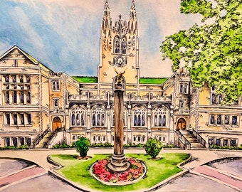 Boston College Watercolor Print