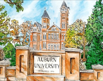 Auburn University Watercolor Print