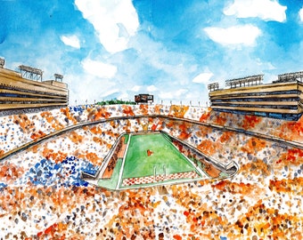 Tennessee Neyland Stadium Watercolor Print
