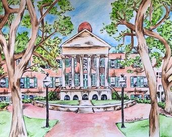 College of Charleston Watercolor Print