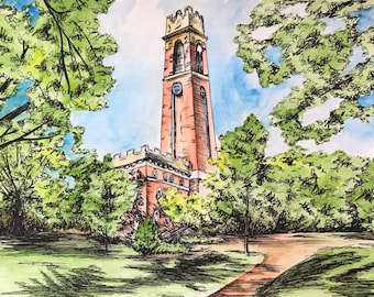 Vanderbilt Watercolor Print