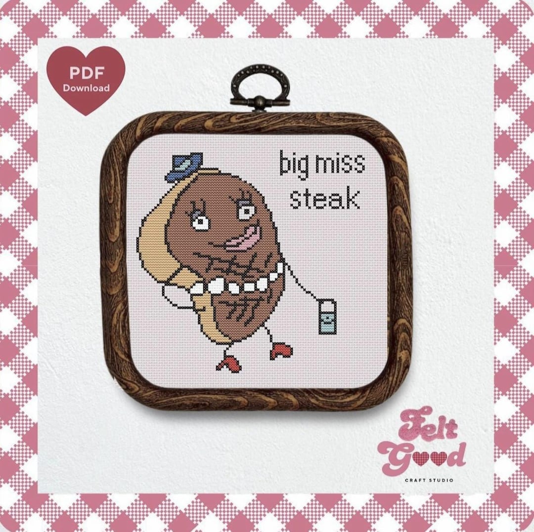 Big Miss Steak - Meme - Cross Stitch Pattern PDF - Digital Download ...