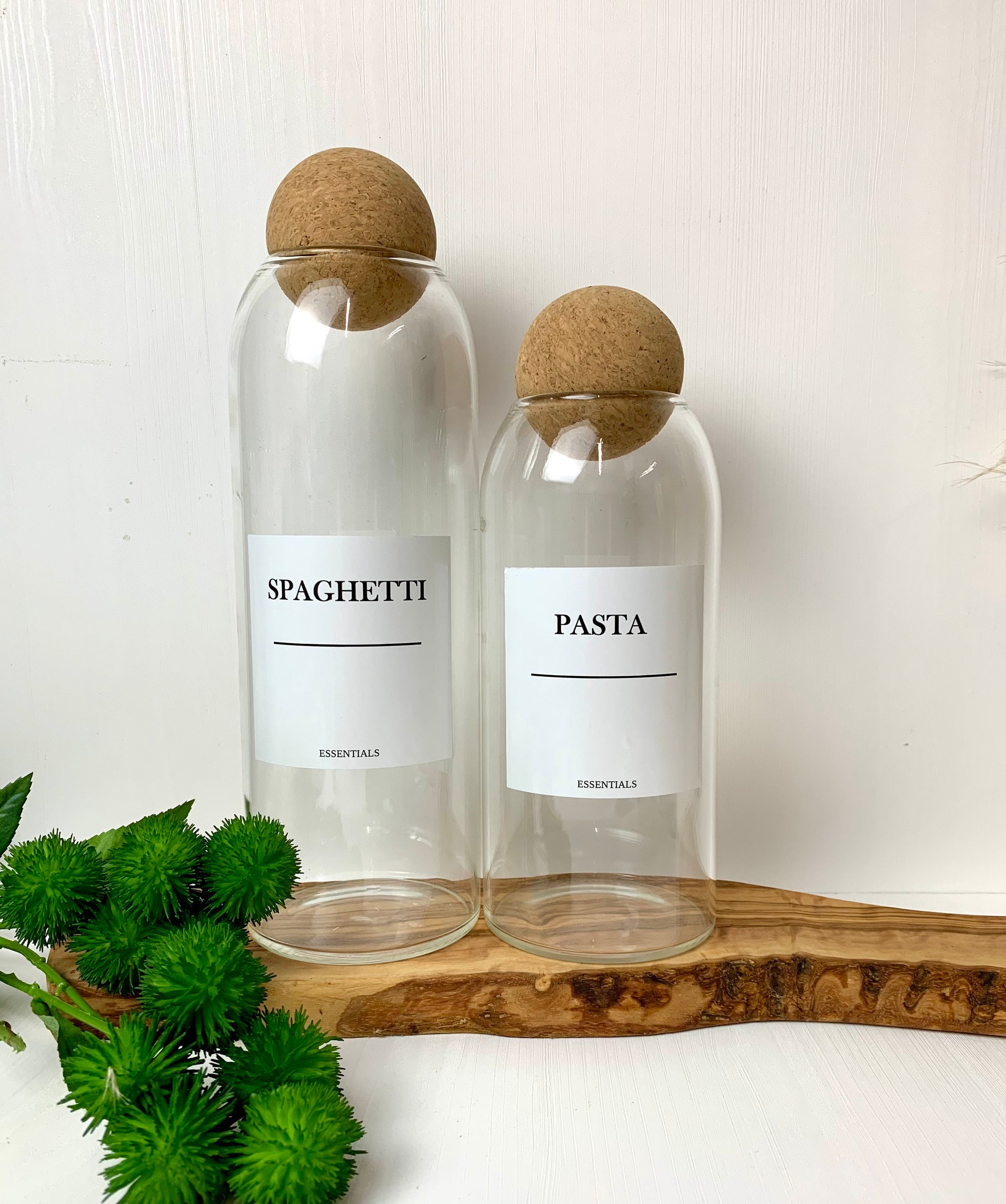 Personalised Cork Ball Glass Storage Reusable Eco Glass Jars Etsy UK