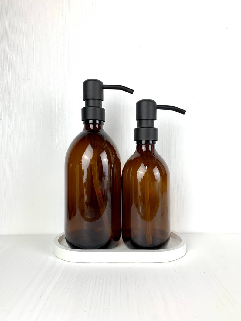 Amber Glass Bottles Reusable Bathroom Bottles Shampoo Etsy UK