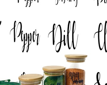 Spice jars stickers,  Vinyl decals,  vinyl stickers,  vinyl transfers,  vinyl wording,  vinyl lettering,choose your font, price per one word