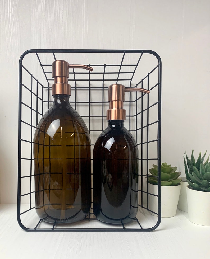 Amber Glass Bottles Reusable Bathroom Bottles Shampoo Etsy UK