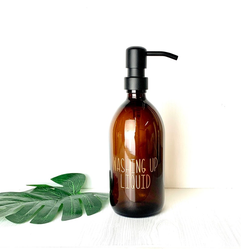 Glass, Custom Amber or Clear Bottle Soap Dispenser, Shampoo, Conditioner, Exclusive Collection, Metal Pump, Gift , Bathroom Decor, image 7