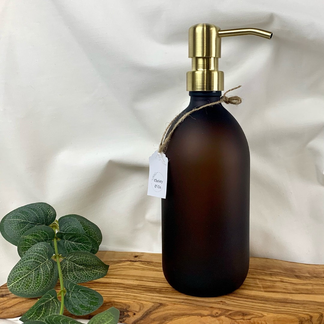 Amber Glass Bottle Soap Bottles Amber Glass With Pump Glass Etsy UK